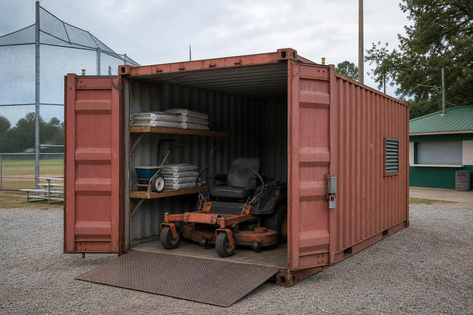 Field Equipment Room: 20ft Standard Wind & Watertight (used) with the add-ons in place