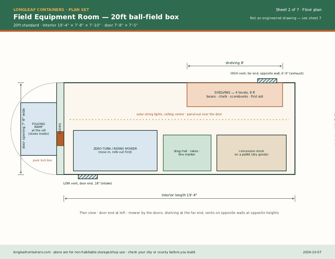 Field Equipment Room plan set: floor plan sheet