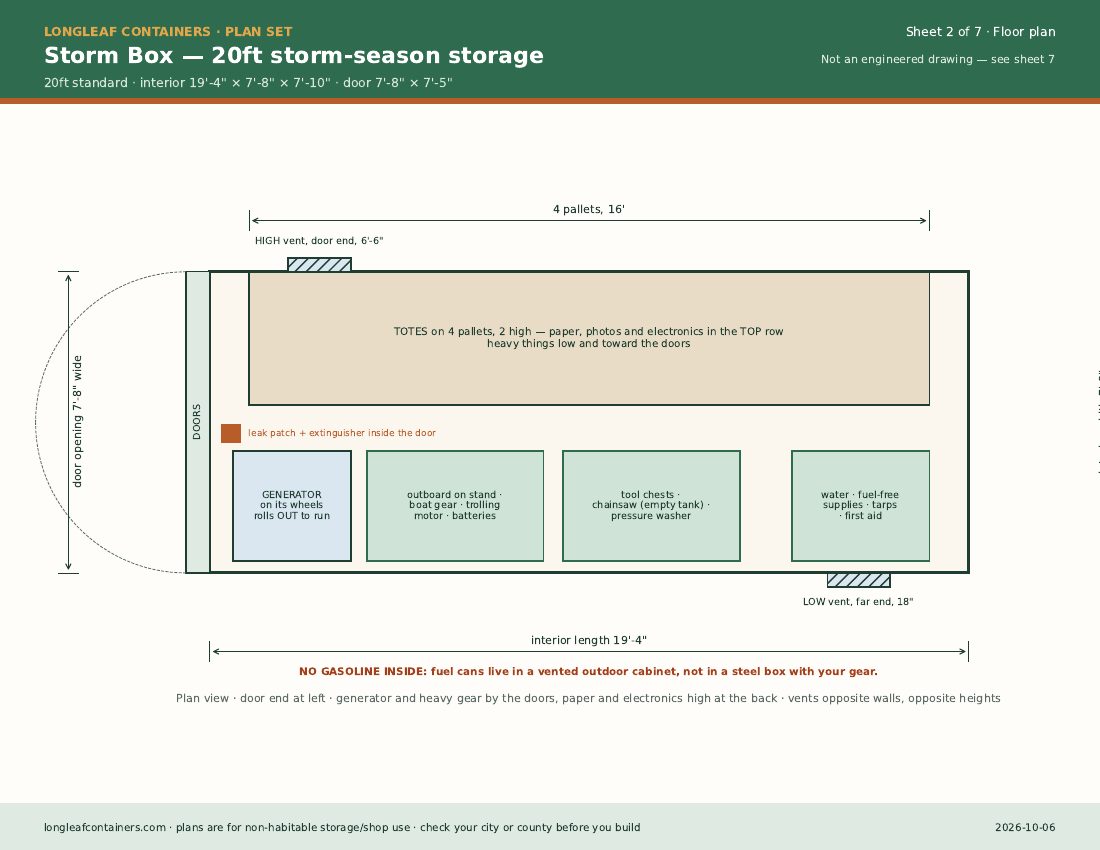 Storm Box plan set: floor plan sheet